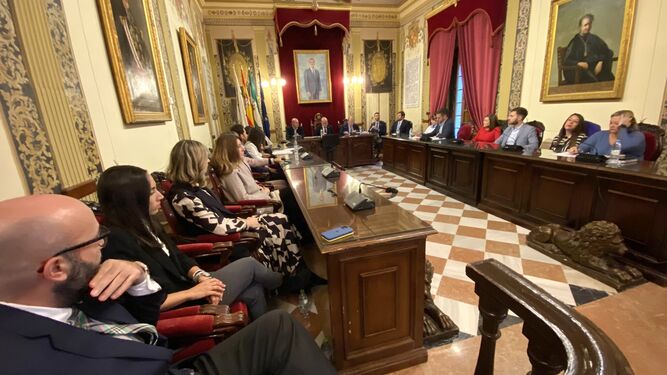 Sesión plenaria celebrada en el Ayuntamiento de Antequera.