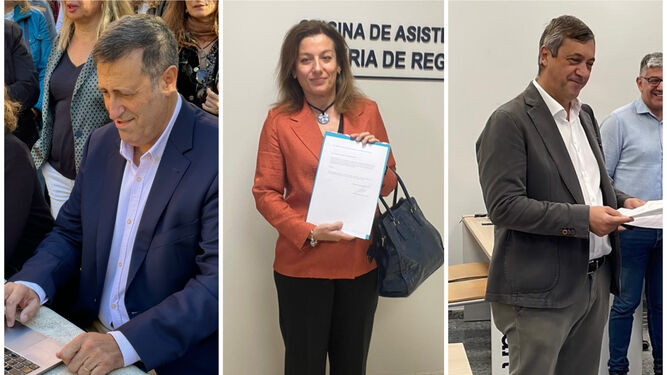 Ernesto Pimentel, Olga Guerrero y Teodomiro López presentando su candidatura a rector de la UMA.