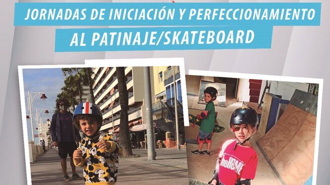 Cartel de las jornadas de iniciación y perfeccionamiento al patinaje y skateboard