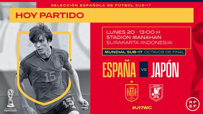 Cartel del España-Japón del Mundial sub 17.