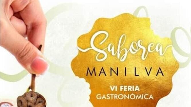 Cartel promocional de la feria gastronómica Saborea Manilva.