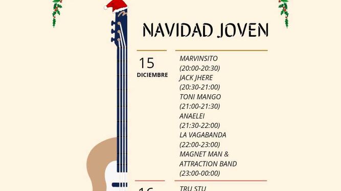 Cartel de la 'Navidad Joven' en Rincón de la Victoria