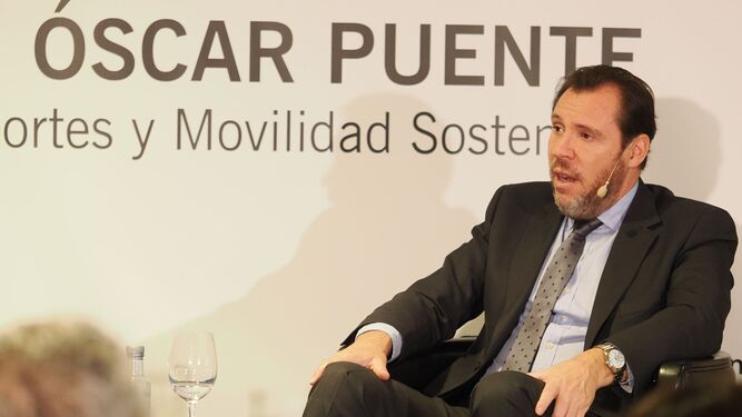 Óscar Puente, este lunes, en el acto en que reivindicó que EH Bildu tiene "derecho a la vida política como el que más".