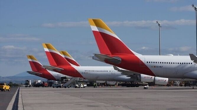 Aviones de la aerolínea Iberia.