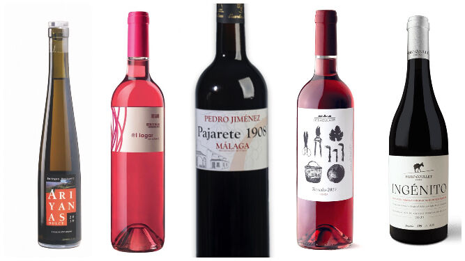 Algunos de los vinos de Málaga seleccionados como los mejores de 2023.