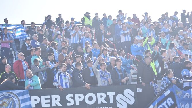 Aficionados malaguistas en el Ceuta - Málaga CF