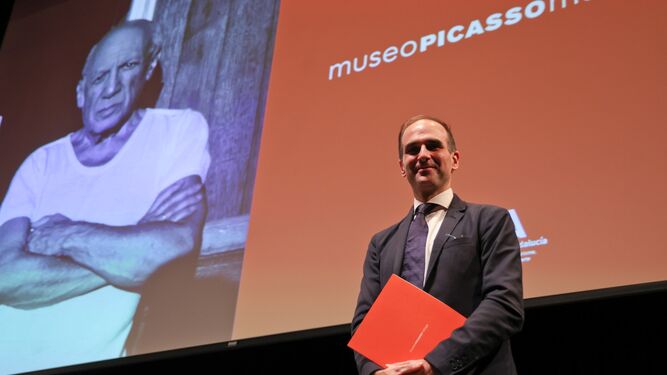 Miguel López-Remiro, este viernes, en su presentación como nuevo director artístico del Museo Picasso Málaga.