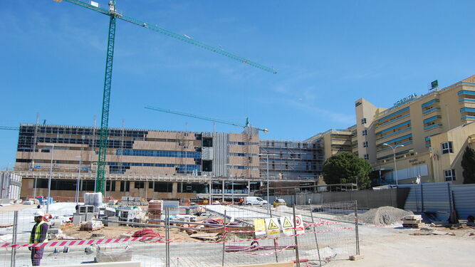 Las obras de ampliación del hospital Costa del Sol en una imagen de archivo.