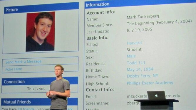 Perfil de Mark Zuckerberg en TheFacebook.com