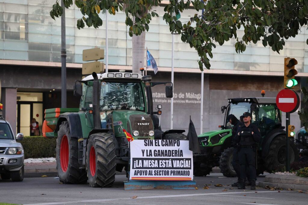 Las fotos de la segunda jornada de protesta de los agricultores de M&aacute;laga