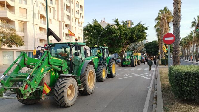Imagen de tractores en el puerto de Málaga.