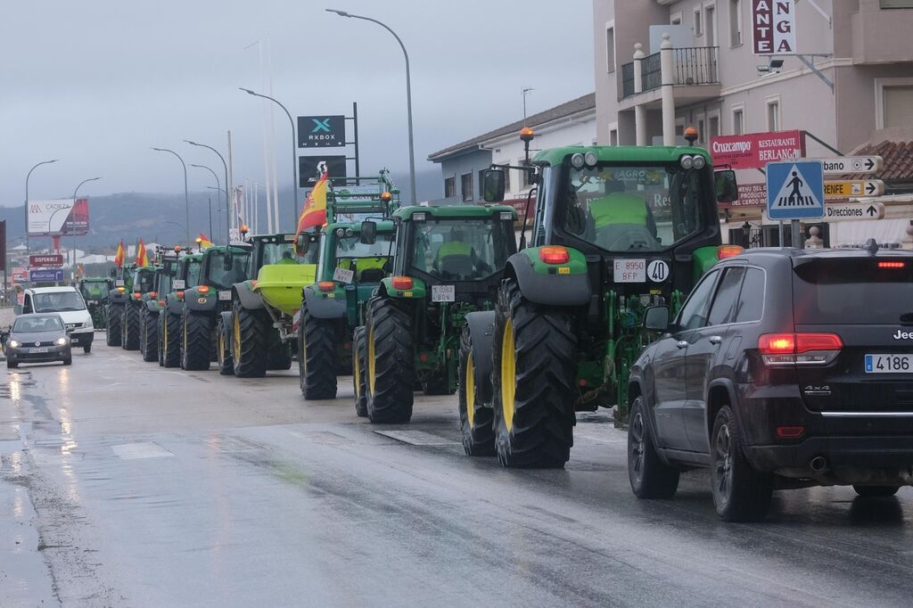 Ronda, epicento de las tractoradas de los agricultores este lunes