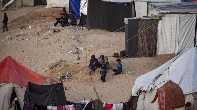 Campo de refugiados palestinos en Rafah