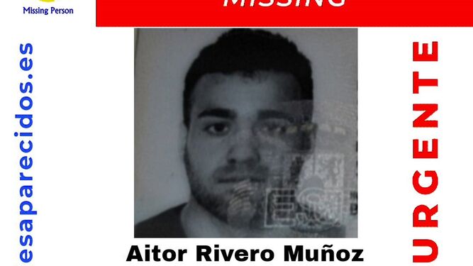 El cartel que informa de la desaparición de Aitor, un joven de 29 años, en Coín.
