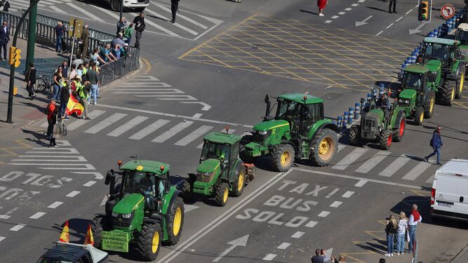 Cortes de tráfico en Málaga por la tractorada de este miércoles