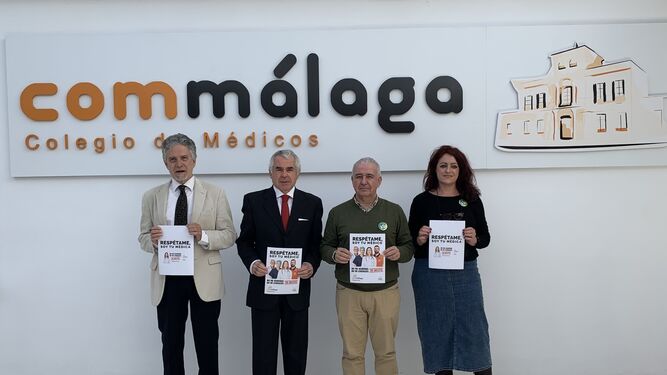 Representantes del Colegio de Médicos de Málaga y del sindicato.