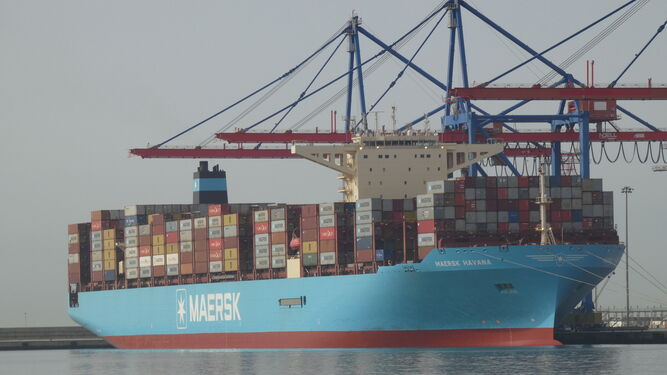 'Maersk Havana' atracado hace unos días en la terminal malagueña de contenedores.