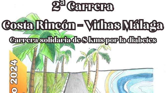 Cartel de la II Carrera Popular Costa Rincón-Vithas Málaga
