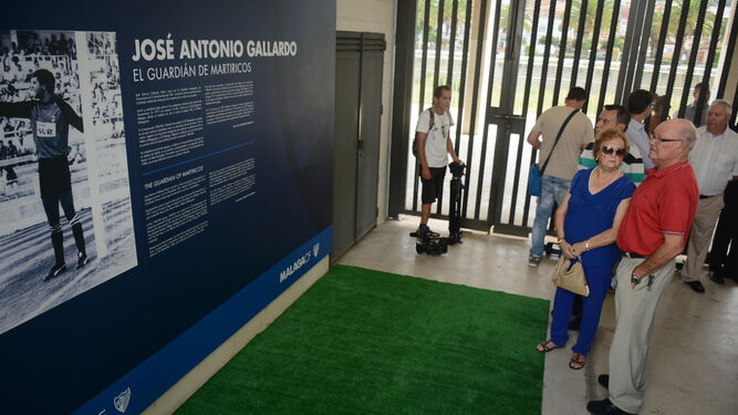 La puerta de José Antonio Gallardo en La Rosaleda el día de su inauguración