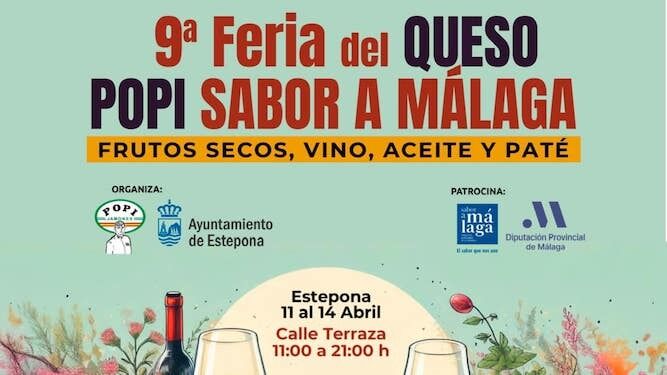 Cartel promocional de la Feria del Queso Popi Sabor a Málaga de Estepona.