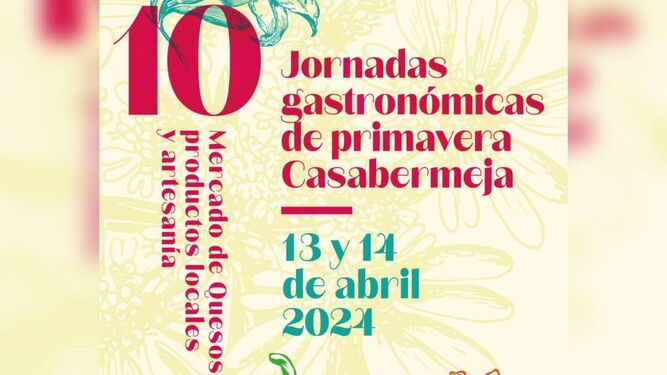 Cartel promocional de las Jornadas gastronómicas de primavera en Casabermeja.