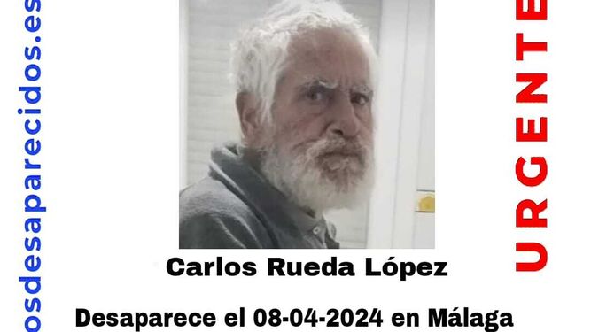 Buscan a un hombre de 72 años desaparecido en Málaga desde el lunes pasado